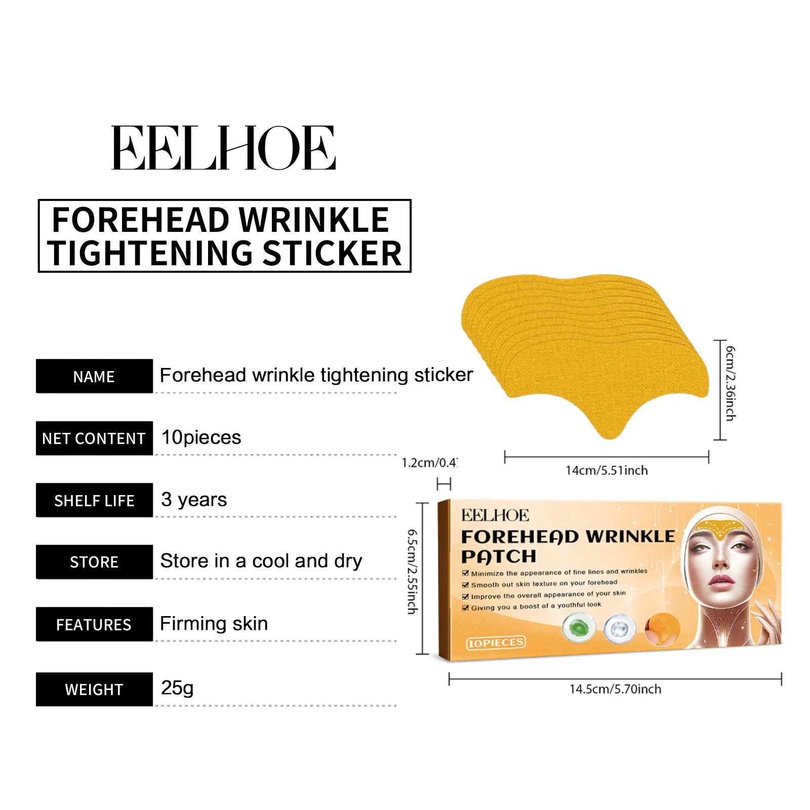 Patch de Gel nasolabial pour le front et les yeux, Anti-rides, élimination des lignes frontales, Anti-affaissement, masque raffermissant pour la peau, patchs de collagène à l'acide kojique