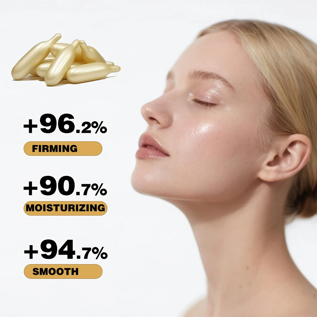 Essence de capsule raffermissante au collagène, hydrate et lisse la peau, contient du squalane à base de plantes, du rétinol, de la vitamine E, de l'essence hydratante profonde (0,4 g x 30 capsules)/sac-1