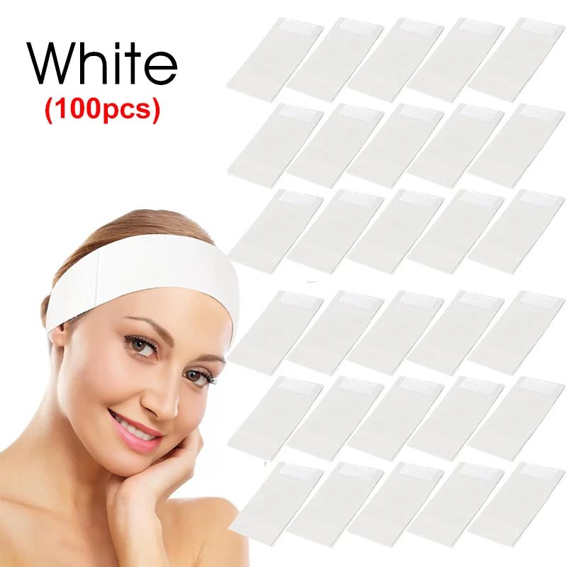 100/50/30 pièces jetables Spa bandeaux pour le visage Non-tissé doux soins de la peau couvre-chef pour femmes Salons beauté esthéticienne fournitures