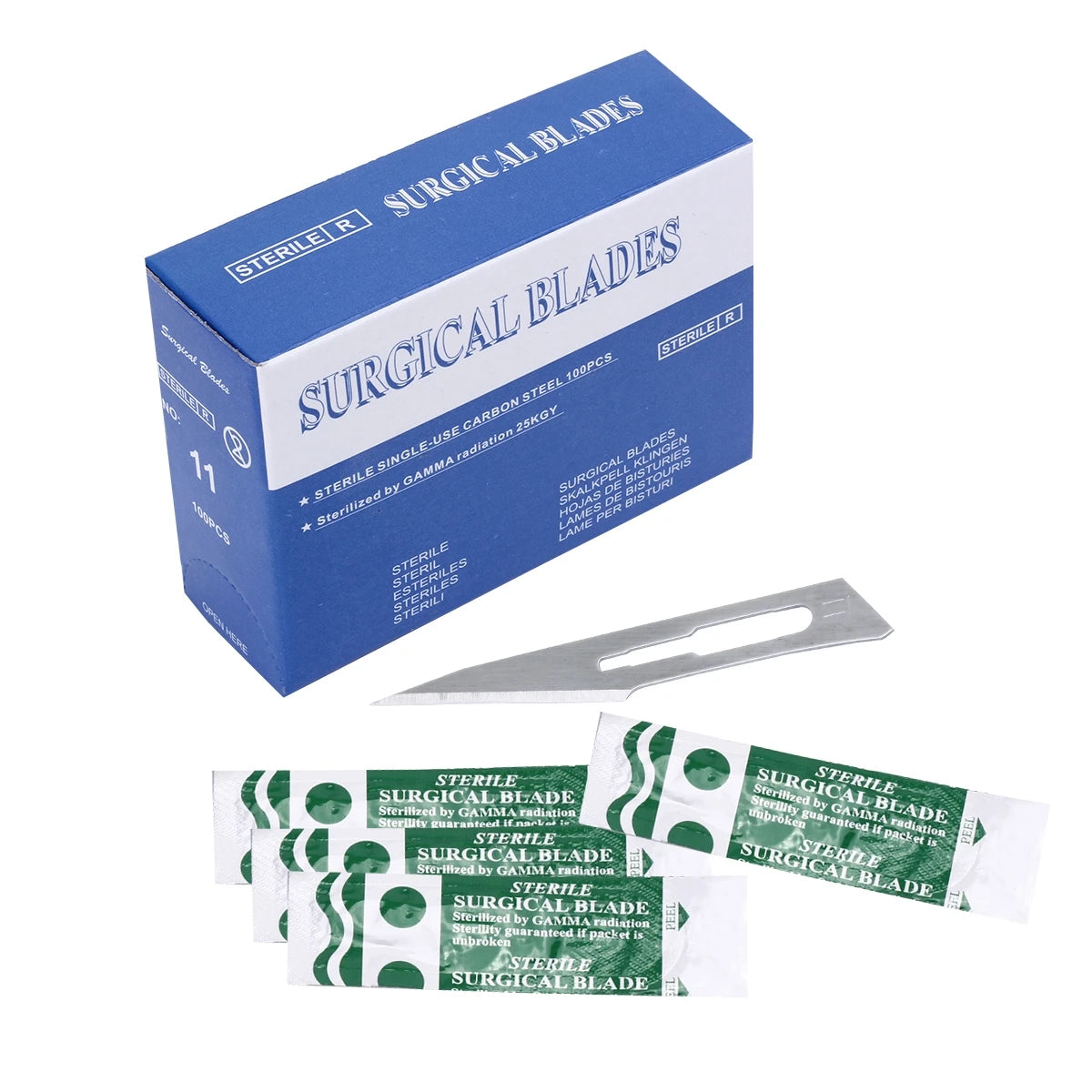 AZDENT – bistouri chirurgical dentaire, lames stérilisées en acier au carbone, taille 10/10R/11/15, 100 pièces #   Instruments