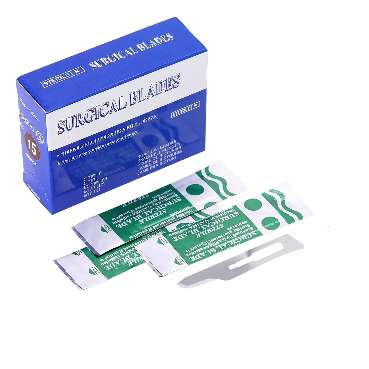 AZDENT – bistouri chirurgical dentaire, lames stérilisées en acier au carbone, taille 10/10R/11/15, 100 pièces #   Instruments