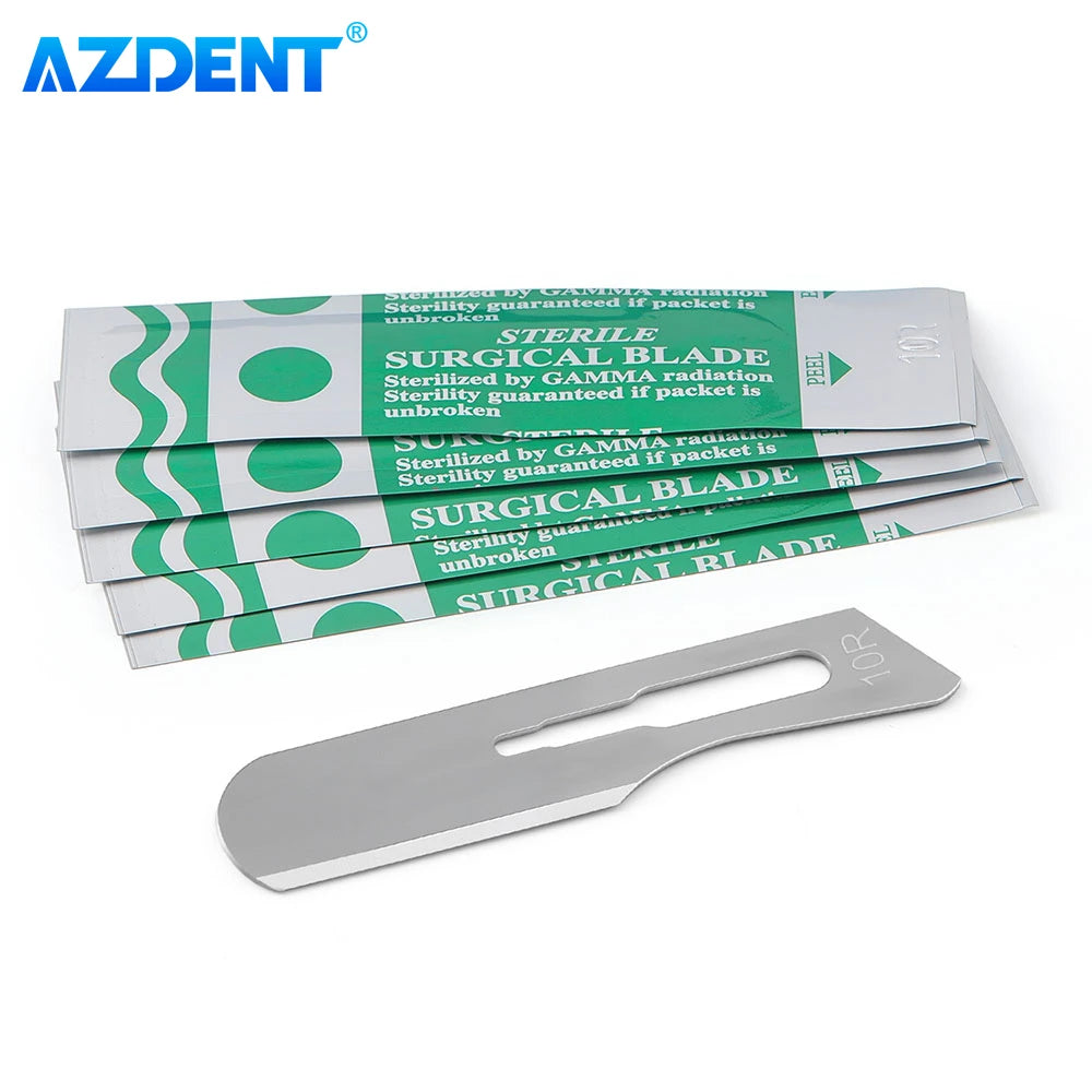 AZDENT – bistouri chirurgical dentaire, lames stérilisées en acier au carbone, taille 10/10R/11/15, 100 pièces #   Instruments