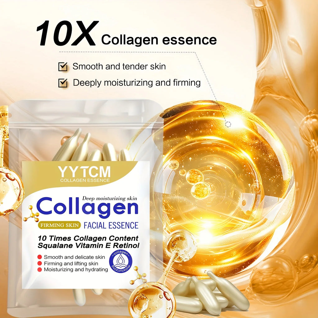 Essence de capsule raffermissante au collagène, hydrate et lisse la peau, contient du squalane à base de plantes, du rétinol, de la vitamine E, de l'essence hydratante profonde (0,4 g x 30 capsules)/sac-1
