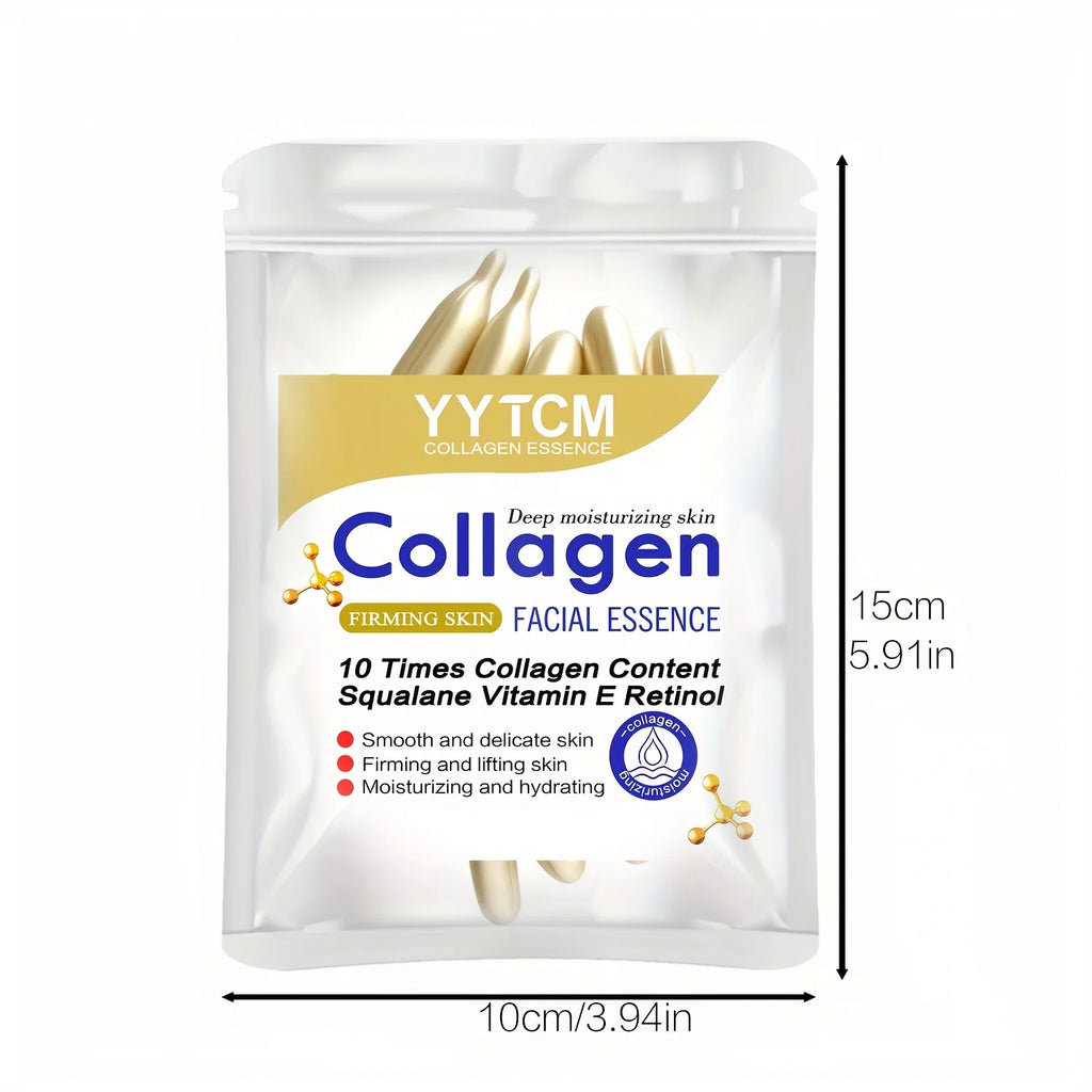 Essence de capsule raffermissante au collagène, hydrate et lisse la peau, contient du squalane à base de plantes, du rétinol, de la vitamine E, de l'essence hydratante profonde (0,4 g x 30 capsules)/sac-1