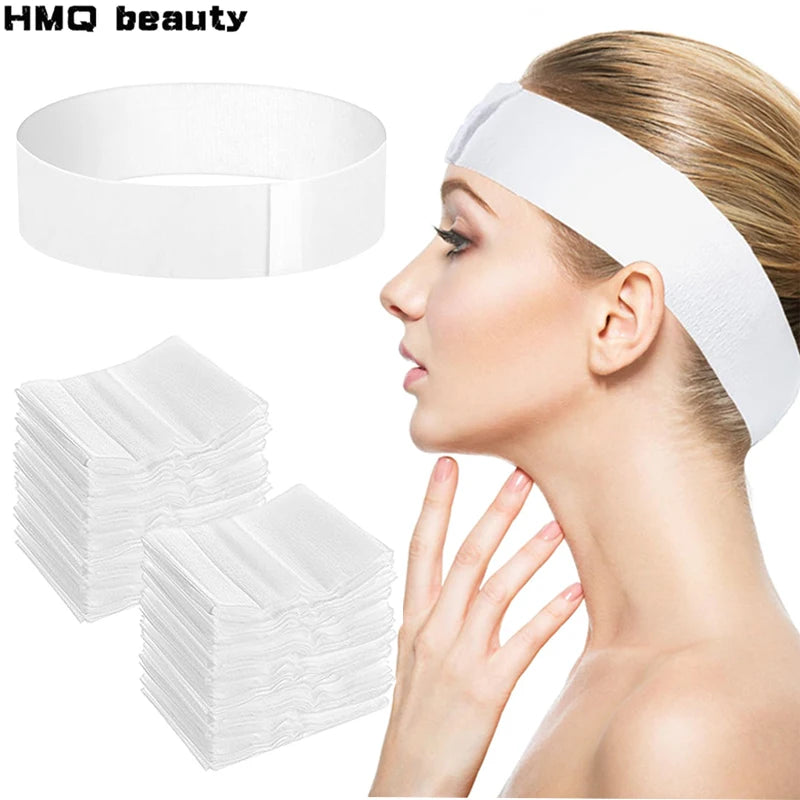 100/50/30 pièces jetables Spa bandeaux pour le visage Non-tissé doux soins de la peau couvre-chef pour femmes Salons beauté esthéticienne fournitures