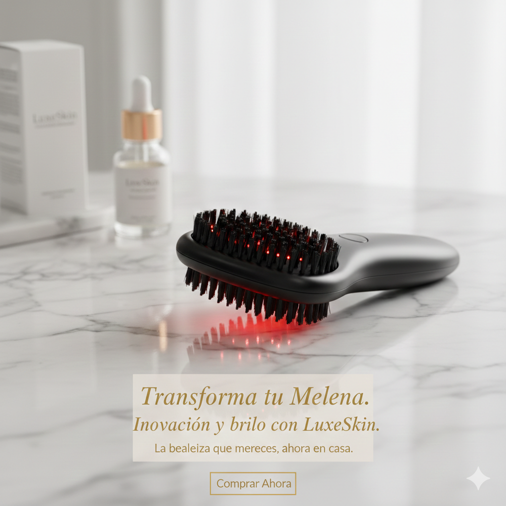 cepillo masajeador de terapia con luz roja para crecimiento